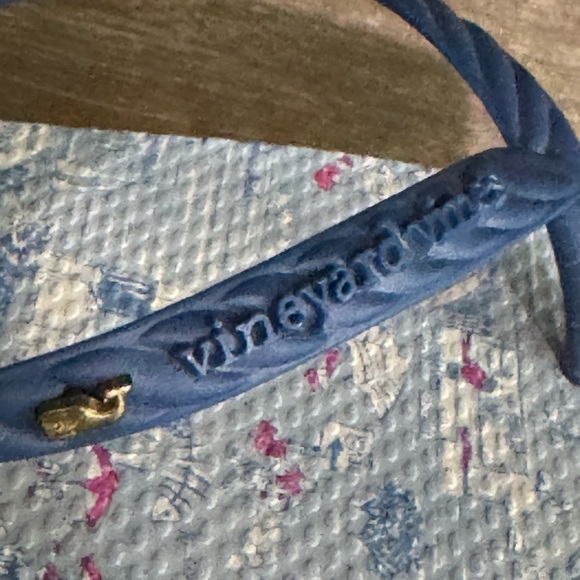 Vineyard Vines Blue Strap Nautical Flip Flops - Picture 2 of 7